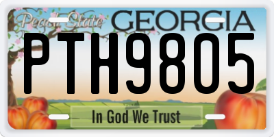 GA license plate PTH9805