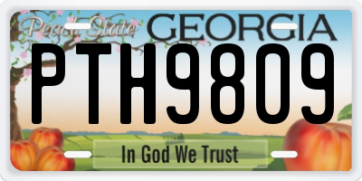 GA license plate PTH9809