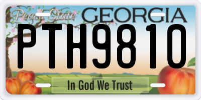 GA license plate PTH9810