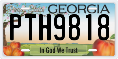GA license plate PTH9818
