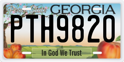 GA license plate PTH9820