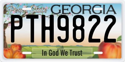 GA license plate PTH9822