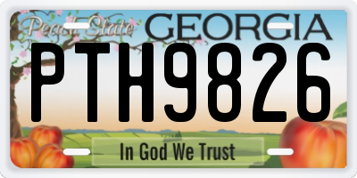 GA license plate PTH9826