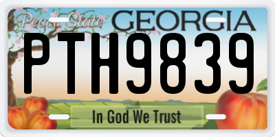 GA license plate PTH9839