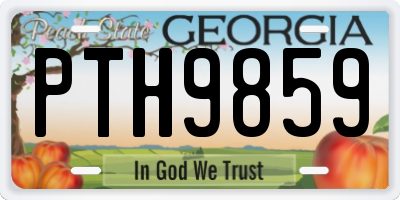GA license plate PTH9859
