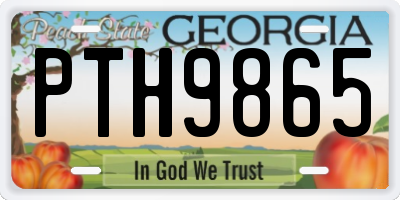 GA license plate PTH9865
