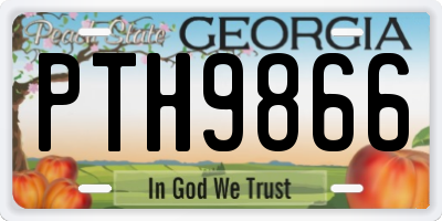 GA license plate PTH9866