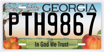 GA license plate PTH9867