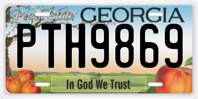 GA license plate PTH9869