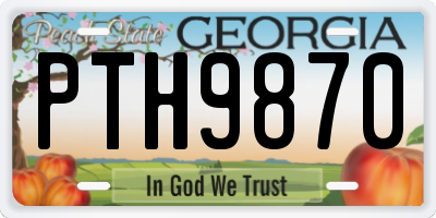GA license plate PTH9870