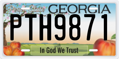 GA license plate PTH9871