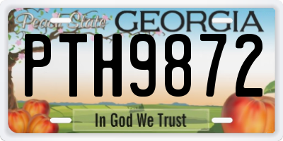 GA license plate PTH9872