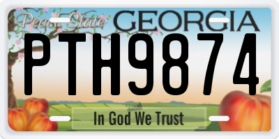 GA license plate PTH9874