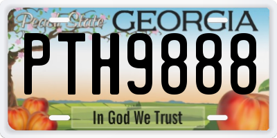 GA license plate PTH9888