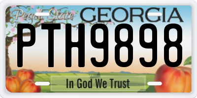 GA license plate PTH9898