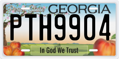 GA license plate PTH9904