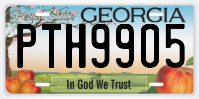 GA license plate PTH9905