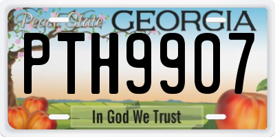 GA license plate PTH9907