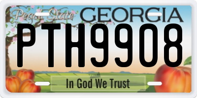 GA license plate PTH9908