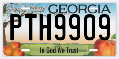 GA license plate PTH9909