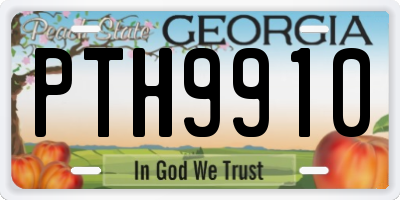 GA license plate PTH9910