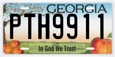 GA license plate PTH9911