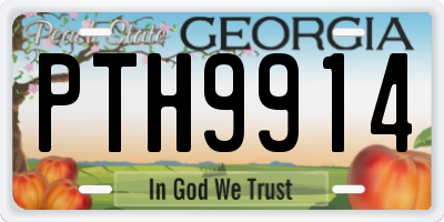 GA license plate PTH9914
