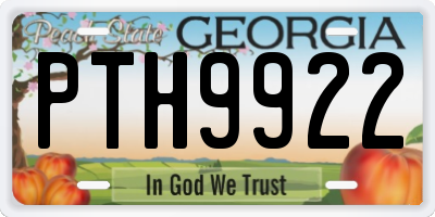 GA license plate PTH9922