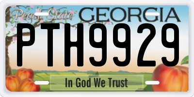 GA license plate PTH9929