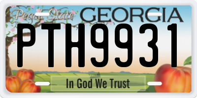 GA license plate PTH9931