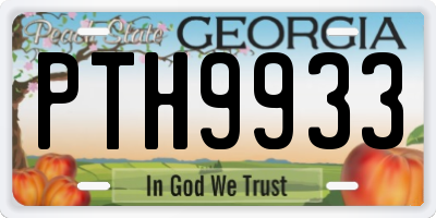 GA license plate PTH9933