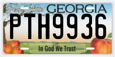 GA license plate PTH9936