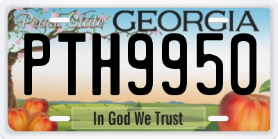 GA license plate PTH9950