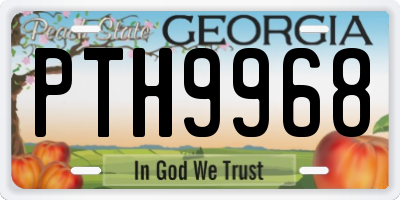 GA license plate PTH9968