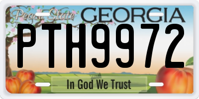 GA license plate PTH9972