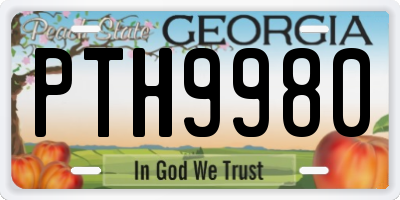 GA license plate PTH9980