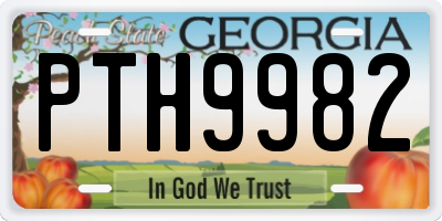 GA license plate PTH9982