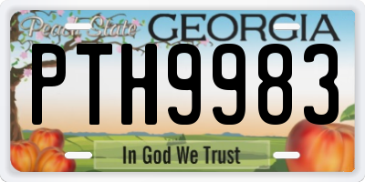 GA license plate PTH9983