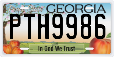 GA license plate PTH9986