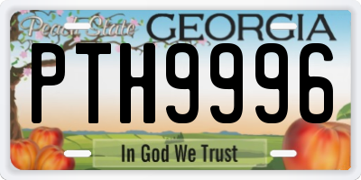 GA license plate PTH9996