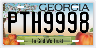 GA license plate PTH9998