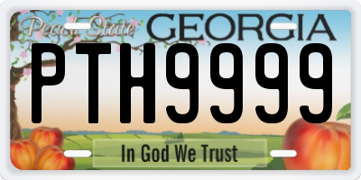 GA license plate PTH9999