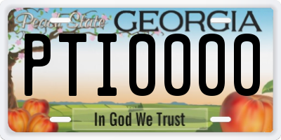 GA license plate PTI0000