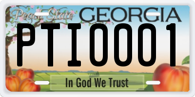 GA license plate PTI0001