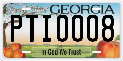GA license plate PTI0008
