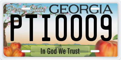 GA license plate PTI0009