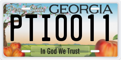 GA license plate PTI0011