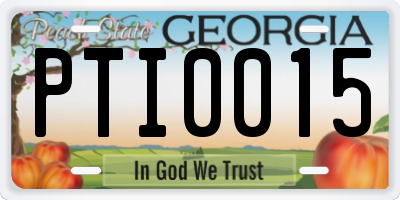 GA license plate PTI0015