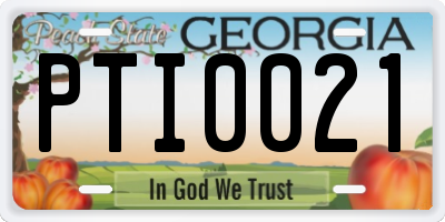 GA license plate PTI0021