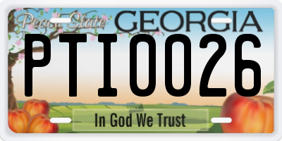 GA license plate PTI0026